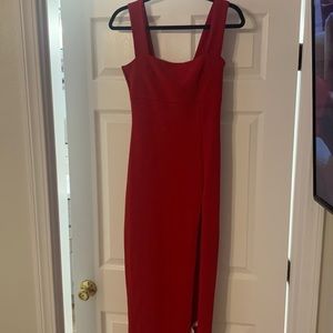 Nasty Gal Square Neck Slit Side Maxi Dress